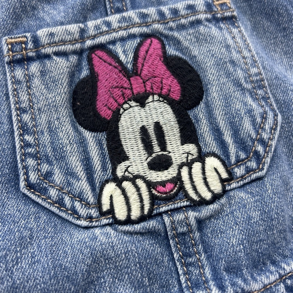 Baby Gap Disney Size 5Y Minnie Mouse Embrioded Girls Denim Overalls - Picture 2 of 11